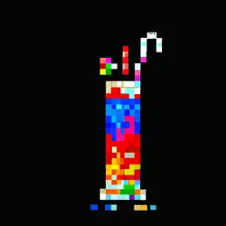 Une image de Recette de cocktail NostalgiaNerd, avec du gin, du soda et des bonbons Nerds, pour un voyage dans le temps - image générée par IA (DALL-E)
