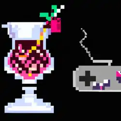 Une image de Le cocktail Atari Fraise : une recette originale pour les fans de la console Atari 2600 - image générée par IA (DALL-E)